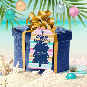 12 Weihnachtstage im Retro Tropical Beach Geschenkanhänger