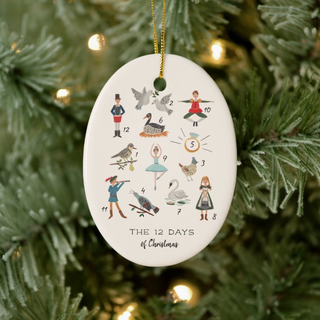 12 Weihnachtstage Keramik Ornament (Baum)