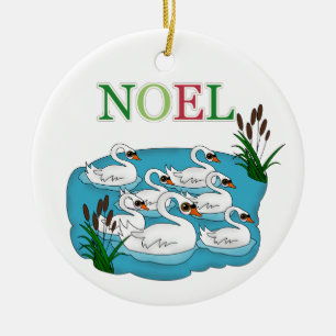 12 Weihnachtstage Keramikornament