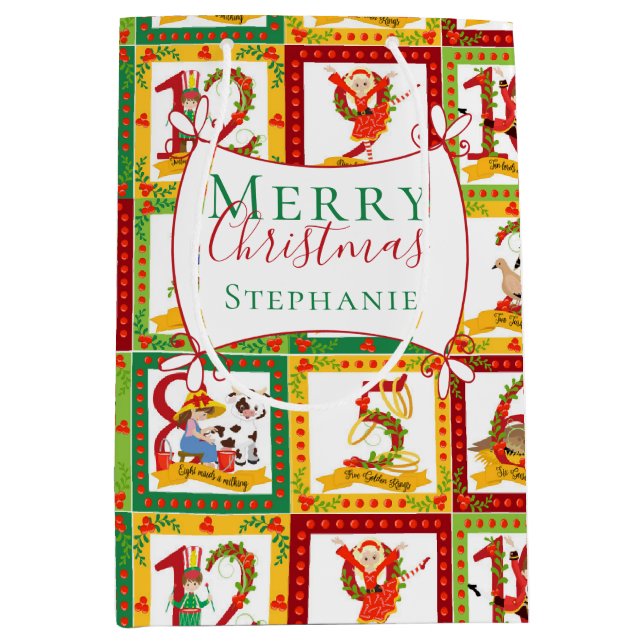 12 Weihnachtstage Mittlere Geschenktüte (Vorderseite)