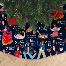 12 Weihnachtstage Polyester Weihnachtsbaumdecke