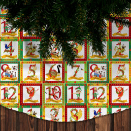 12 Weihnachtstage Polyester Weihnachtsbaumdecke