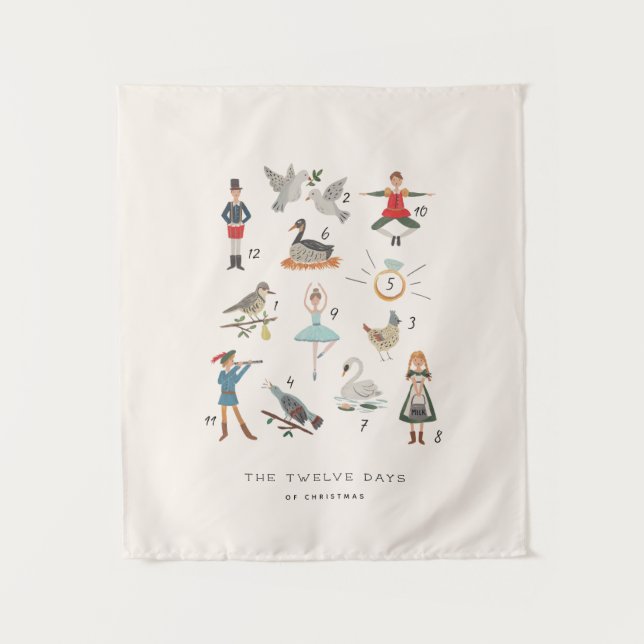 12 Weihnachtstage Wandteppich (Vorderseite)