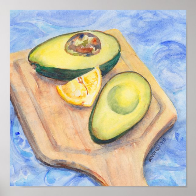 12"x12"-Druck, "Avocado und Lemon" Poster (Vorne)