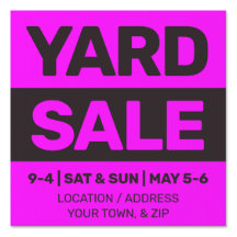 12 X 12 Neon Pink Yard Sale