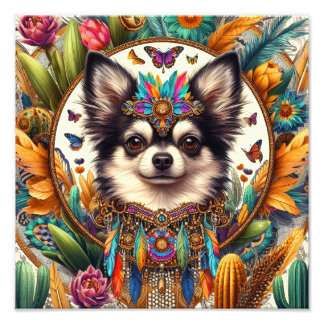 12" x 12" Print Pet Portrait Longhair Chihuahua Fotodruck