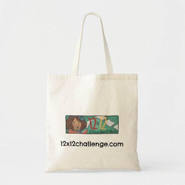 12 x 12 Reader Girl Tote Bag Tragetasche (Vorne)