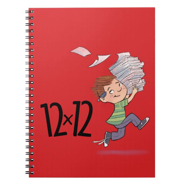 12 x 12 Spiral Notebook Red Notizblock (Vorderseite)