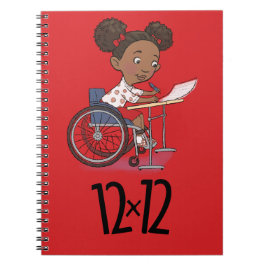 12 x 12 Writer Girl Spiral Notebook Red Notizblock