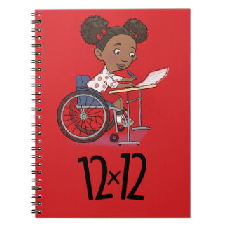 12 x 12 Writer Girl Spiral Notebook Red Notizblock