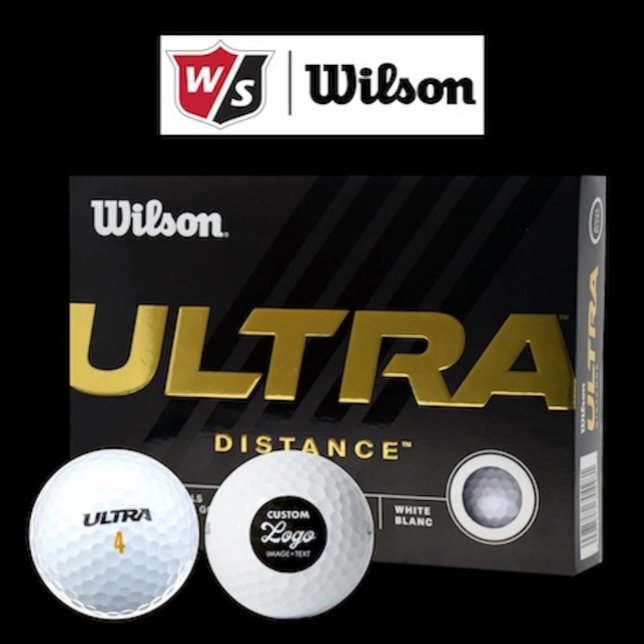 12 x Wilson Ultra 500 Custom Logo Golf Balls Golfball (Box of 12 Wilson Ultra 500 Distance custom logo golf balls.)