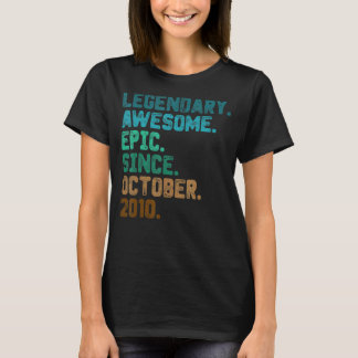 12 Year Old Legend Since October 2010 12th Birthd T-Shirt