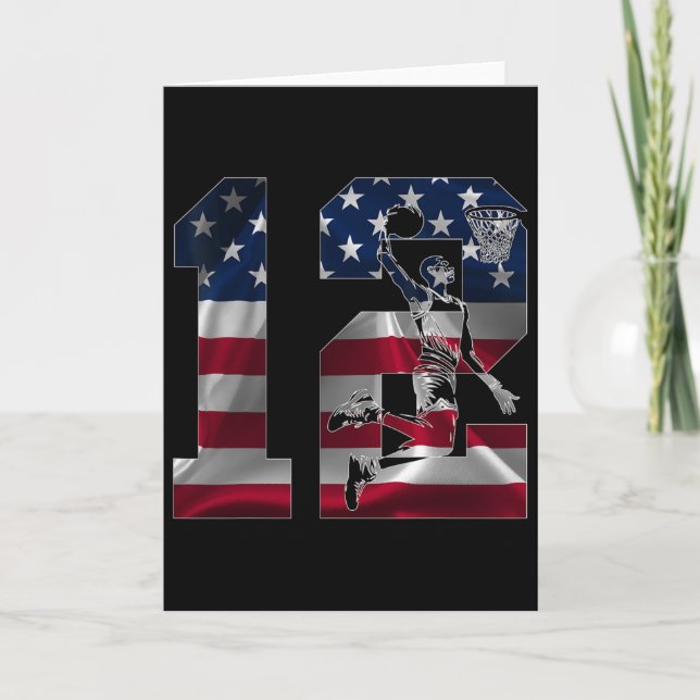 12 Years Number 12 Sketll 12th Birthday  Karte (Vorderseite)