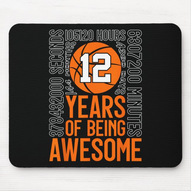 12 Years Of Being Awesome Sketll 12th Birthday  Mousepad (Vorne)