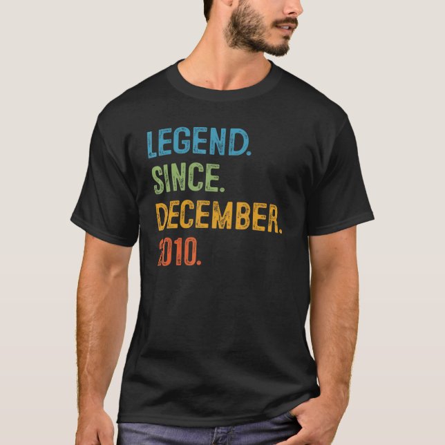 12 Years Old  12th Bday Boys Legend Since December T-Shirt (Vorderseite)