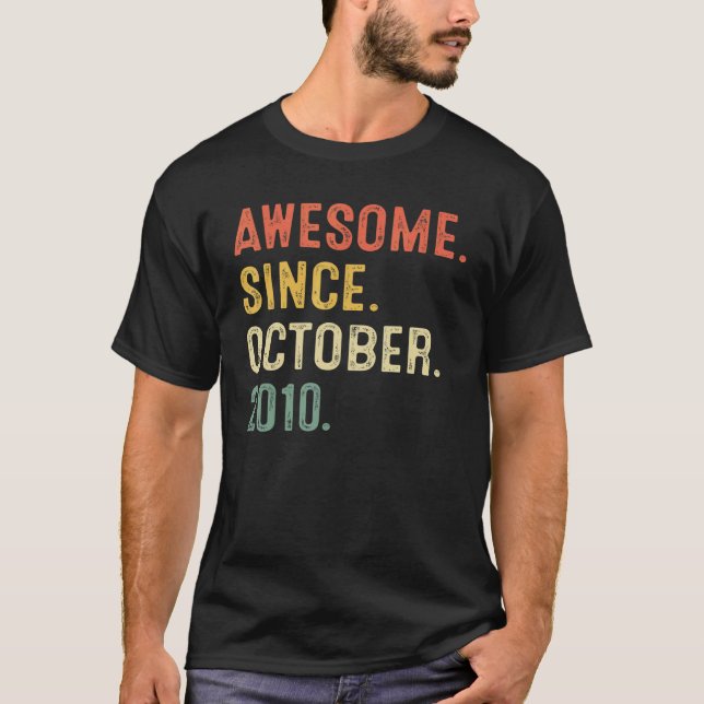 12 Years Old  Awesome Since October 2010 12th Birt T-Shirt (Vorderseite)