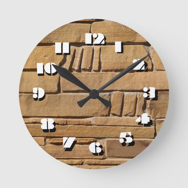 12 Zahlenauswahl für Tan-Stone-Uhr Runde Wanduhr (Vorderseite)