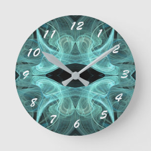12 Zahlenoptionen für Art-Clock-Fraktal Runde Wanduhr