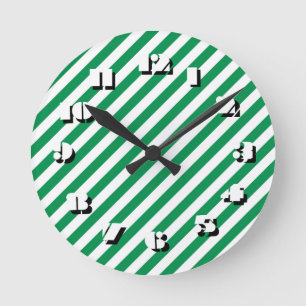 12 Zahlenoptionen - Streifen-Uhr Runde Wanduhr
