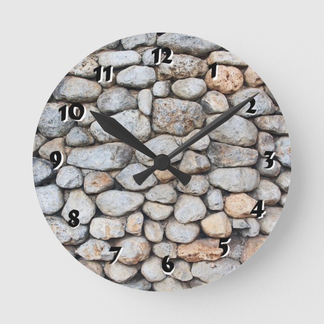 12 Zahlenoptionen zur Auswahl aus der Stone Wall U Runde Wanduhr (Vorderseite)