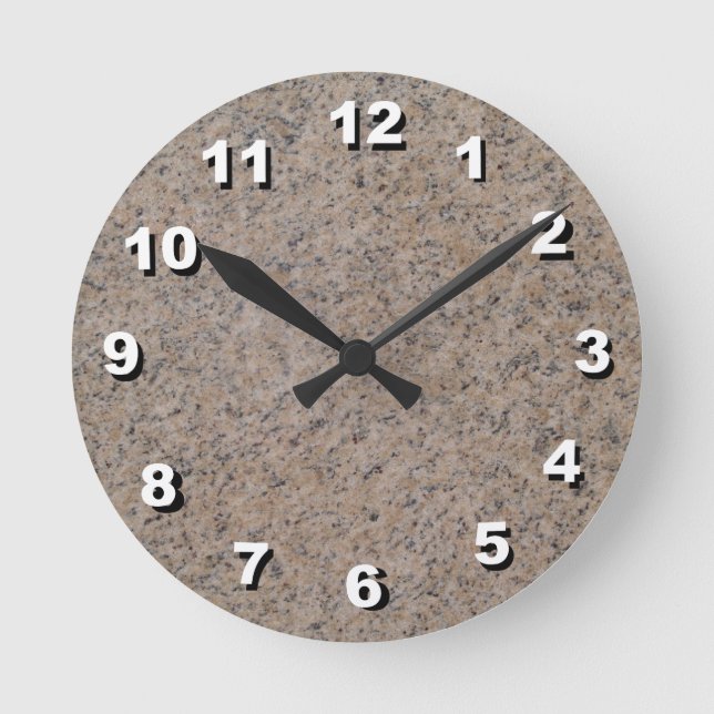 12 Zahlenoptionen zur Auswahl der braunen Marmoruh Runde Wanduhr (Vorderseite)
