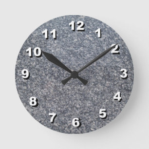 12 Zahlenoptionen zur Auswahl der schwarzen Marmor Runde Wanduhr