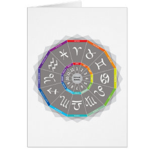 12 Zodiac-Zeichen Astro Wheel Multicolored Rainbow