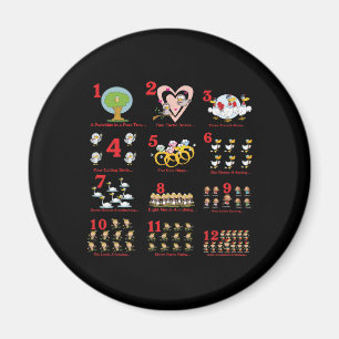 12 Zwölften Tage Weihnachten komplett Magnet