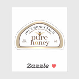 12oz Skep-förmiges Honey Label Gold Border & Biene