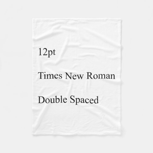 12pt Times New Roman Double Spaced  Fleecedecke (Vorderseite)