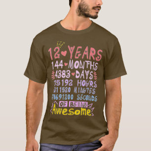 12th Birthday Gift 12 Years Old Being Awesome Boys T-Shirt