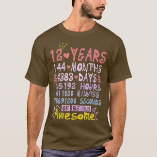 12th Birthday Gift 12 Years Old Being Awesome Boys T-Shirt