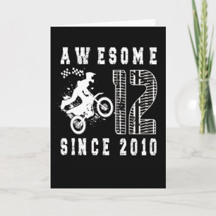 12th Birthday Gift Dirt Bike Boy Born in 2010 Karte