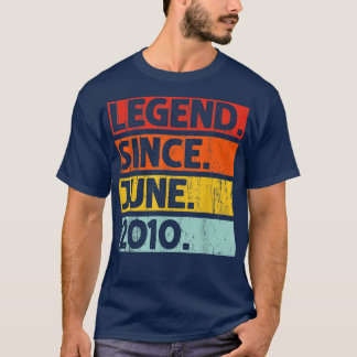 12th Birthday Gifts Legend Since June 2010 12 Year T-Shirt