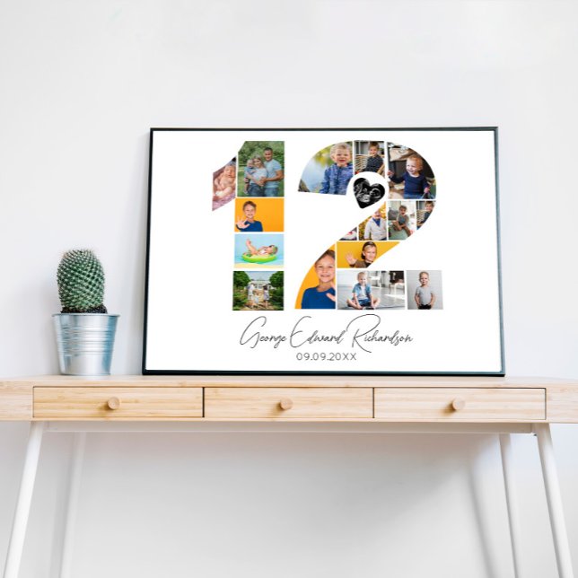 12th Birthday Photo Collage Poster Keepsake (Von Creator hochgeladen)