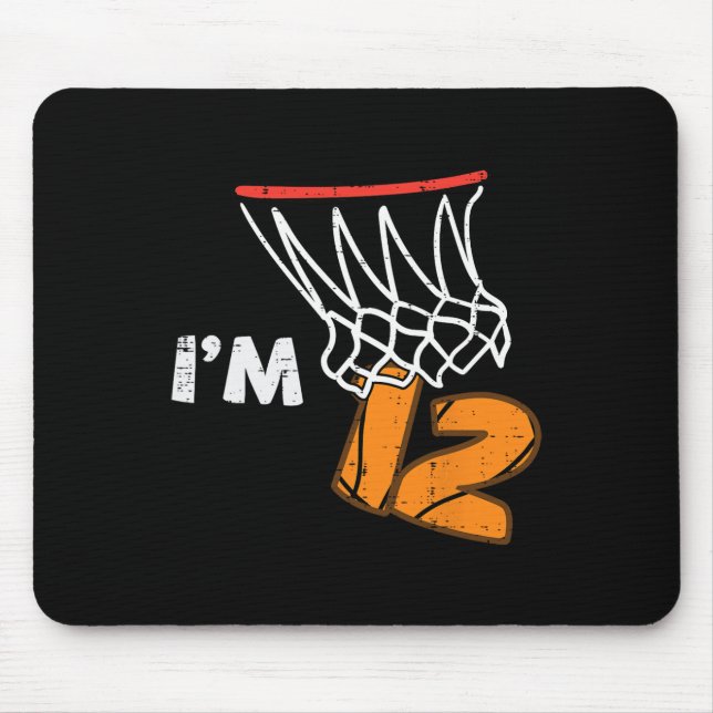 12th Birthday Sketll Im 12 Twelve Year Old Bday Bo Mousepad (Vorne)