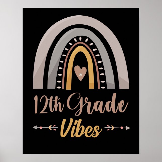 12th Grade Vibes Twelfth Grade Back to School Poster (Vorne)