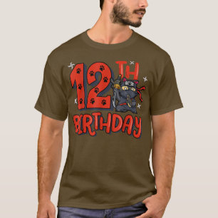 12th Ninja Birthday Boy 12 Year Old Samurai Bday P T-Shirt