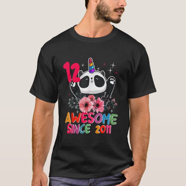 12Th Pandacorn 12 Panda Unicorn T-Shirt (Vorderseite)