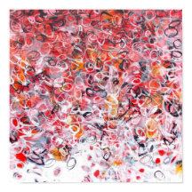 12x12 Abstrakt Red Schwarz-weiß Modern Art Print