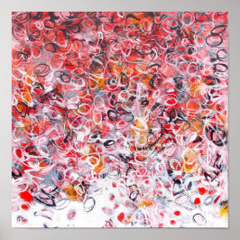 12x12 Abstrakt Red Schwarz-weiß Modern Art Print Poster