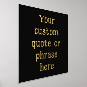 12x12 Black GOLD FOIL Custom Quote Verse Foliendrucke
