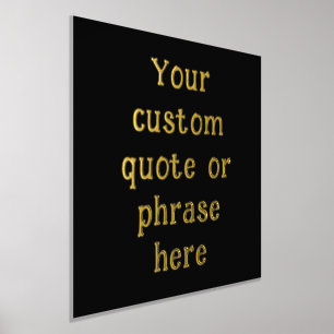 12x12 Black GOLD FOIL Custom Quote Verse Foliendrucke