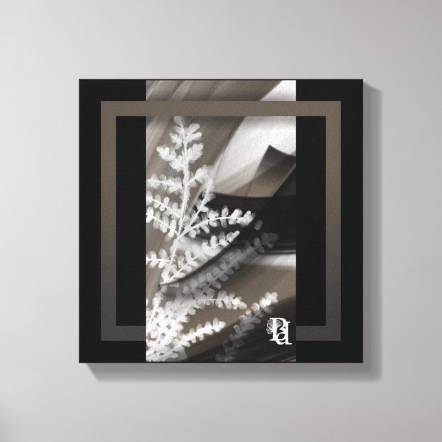 12x12" Terra’s Tender Whisper Abstract Brown Flowe Leinwanddruck (Vorderseite)