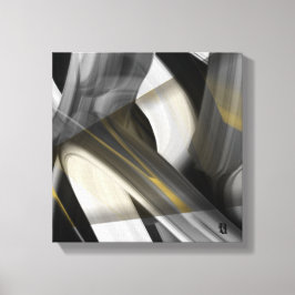12x12" Trend Abstract Art Canvas Black White Gold Leinwanddruck