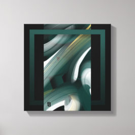 12x12" Trend Abstract Art Canvas Black White Green Leinwanddruck