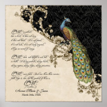 12x12 Vintage Pfau 1 - Personalisierte Hochzeit