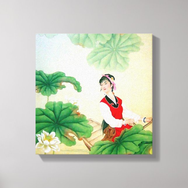 12x12" Wrapped Canvas (Gloss) with Chinese Motif Leinwanddruck (Vorderseite)