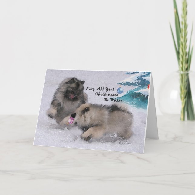 12x18 2018 Feiertagkeeshond-Weihnachtskarte Feiertagskarte (Vorderseite)