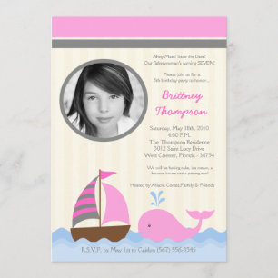 12x18 Ahoy Nautical Whale Boat Geburtstag Einladun Save The Date